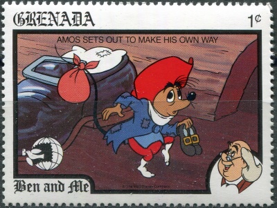 Гренада. 1989. "Бен и я". Амос покидает дом. (Почтовая марка. MNH OG)