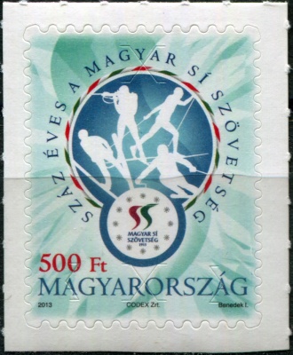 Венгрия. 2013. 100-летие Венгерской лыжной ассоциации (Почтовая марка. MNH OG)