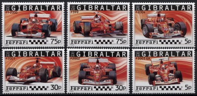 Гибралтар. 2004. Формула 1. Чемпионы Ferrari (Серия. MNH OG)