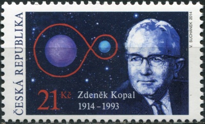 Чехия. 2014. Зденек Копал [1914-1993], астроном (Почтовая марка. MNH OG)