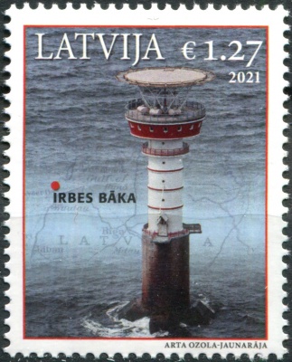 Латвия. 2021. Маяк Ирбе (Почтовая марка. MNH OG)