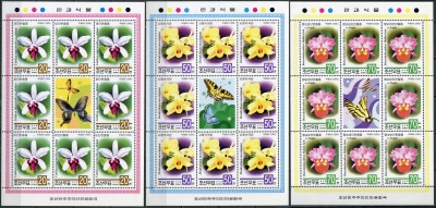 КНДР. 2000. Орхидеи (Серия Малых листов. MNH OG)