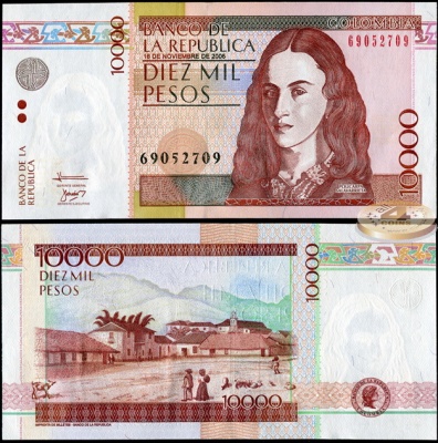 Колумбия. 10000 песо (Unc) 2006