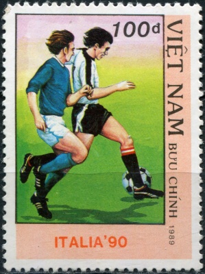 Вьетнам. 1989. Чемпионат мира по футболу 1990 года, Италия (Почтовая марка. MNH OG)