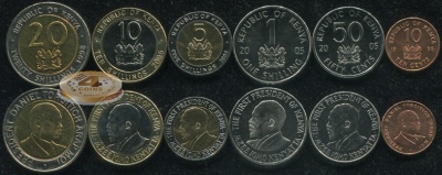Кения. Набор №8 (6 монет. 3 биметалла) 1995-2010