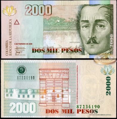 Колумбия. 2000 песо (Unc) 2006