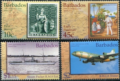 Барбадос. 2002. 150 лет внутренней почте на Барбадосе (Серия. MNH OG)