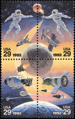 США. 1992. Космические достижения (Сцепка. MNH OG)