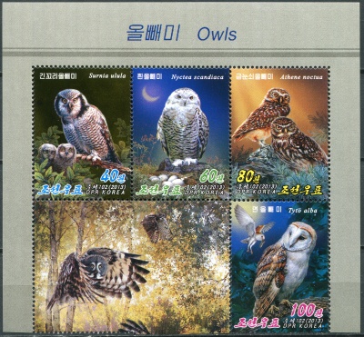 КНДР. 2013. Совы (Сцепка. MNH OG)