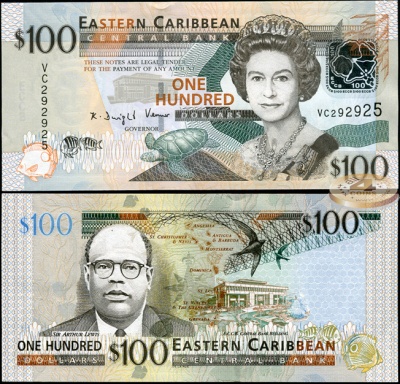 Восточные Карибы. Банкнота 100 долларов. ND(2008). Unc. Бумага. Кат.# P.51a