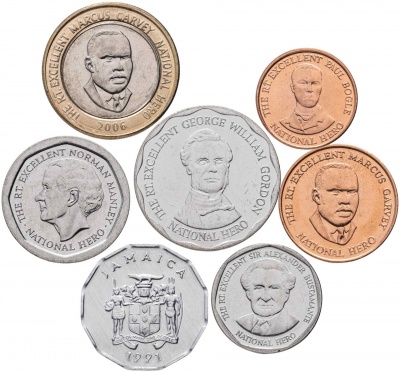 Ямайка. Набор №3 (7 монет. 1 биметалл) 1991-2008