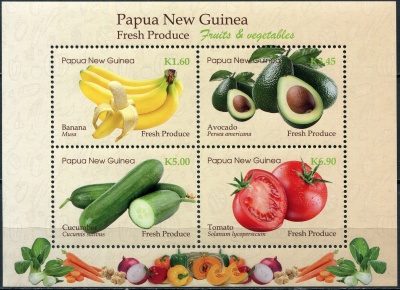 Папуа Новая Гвинея. 2019. Свежие продукты (II) (Блок. MNH OG)