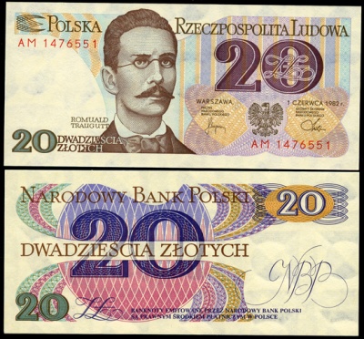 Польша. 20 злотых (Unc) 1982
