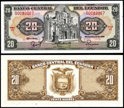 Эквадор. 20 сукре (Unc) 1988