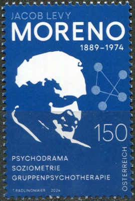 Австрия. 2024. Якоб Леви Морено, психолог (Почтовая марка. MNH OG)
