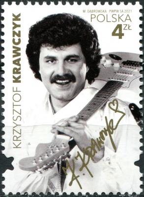 Польша. 2021. Кшиштоф Кравчик, музыкант (Почтовая марка. MNH OG)