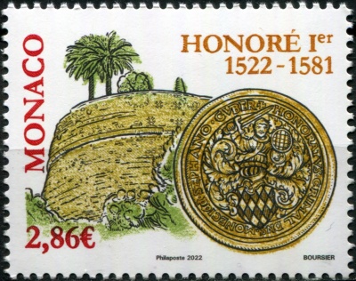 Монако. 2022. 500-летие со дня рождения Оноре I, 1522-1581 (Почтовая марка. MNH OG)