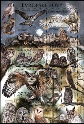Чехия. 2015. Европейские совы (Блок. MNH OG)