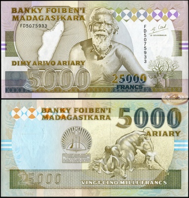 Мадагаскар. 25000 франков (Unc) 1993