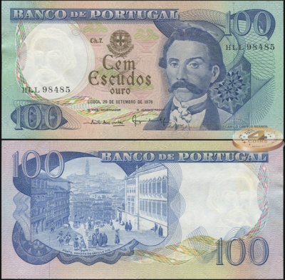 Португалия. 100 эскудо (Unc) 1978