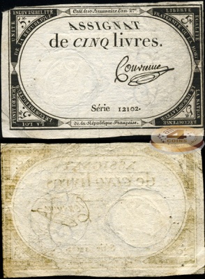 Франция. 5 ливров (VF) 1793
