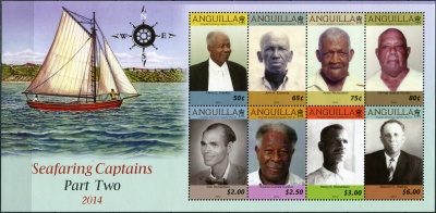 Ангилья. 2014. Морские капитаны Ангильи (II) (Малый лист. MNH OG)
