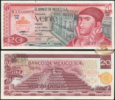 Мексика. 20 песо (Unc) 1976