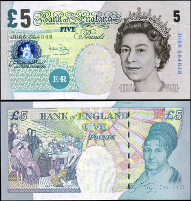 Великобритания (Англия). 5 фунтов (Unc) 2004