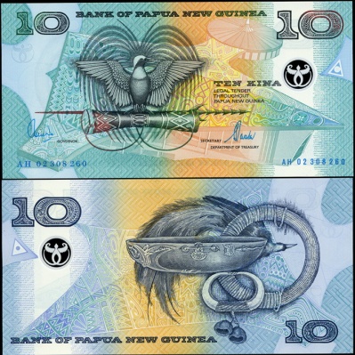 Папуа Новая Гвинея. 10 кин (Unc. Пластик) 2002