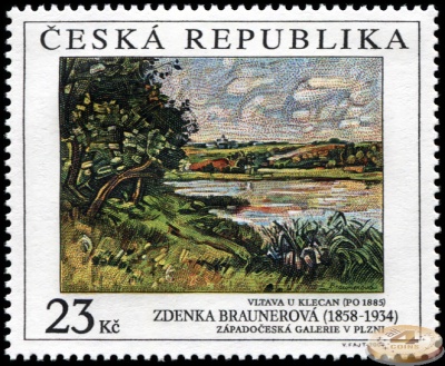 Чехия. 2008. Влтава возле Клецани. 1885. Зденка Браунерова  [1858-1934] (Почтовая марка. MNH OG)