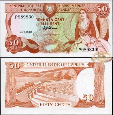 Кипр. 50 сентов (Unc) 1989