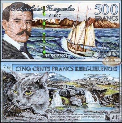 Архипелаг Кергелен. Банкнота 500 франков. 15.01.2011. Unc. Пластик. Кат# P.NL