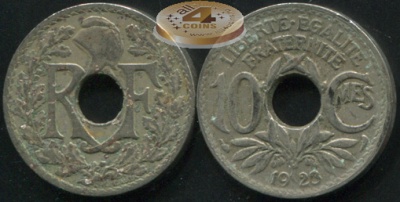 Франция. 10 сантимов. 1923 (VF)