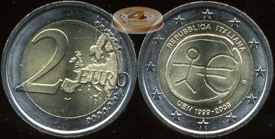 Италия. 2 евро. 2009 (Unc. Биметалл)
