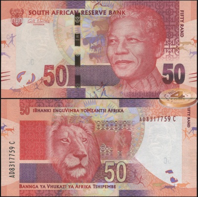 ЮАР. 50 рандов (Unc) 2012