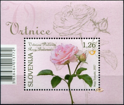 Словения. 2017. Флора Словении - Роза Prešeren (Блок. MNH OG)