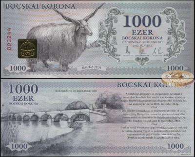 Венгрия [Hajdúnánási Holding Zrt.]. Банкнота 1000 боцскайских корон. 01.06.2012. Unc. Бумага