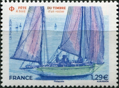 Франция. 2024. День марки. Парусный корабль (Почтовая марка. MNH OG)