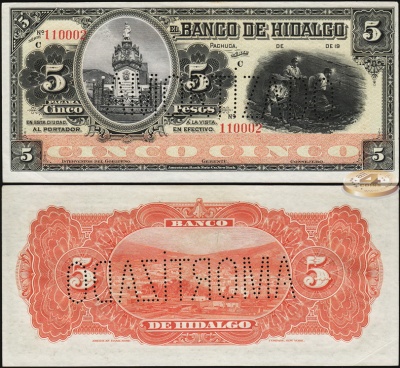 Мексика. 5 песо (aUnc) 1902-14
