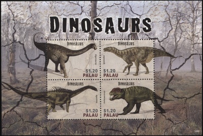 Палау. 2014. Динозавры (М.Лист. MNH OG)