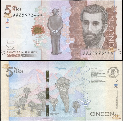 Колумбия. 5000 песо (Unc) 2016