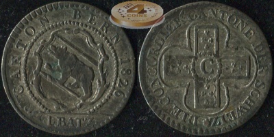 Швейцария (Берн). 1 батцен. 1826 (XF.Биллон)