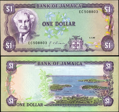 Ямайка. 1 доллар (Unc) 1990