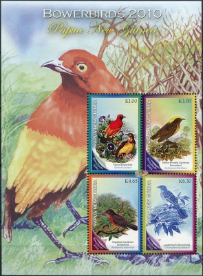 Папуа Новая Гвинея. 2010. Птицы-шалашники (Малый лист. MNH OG)