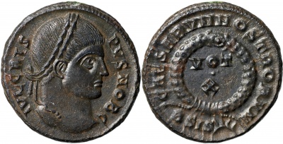 Римская Империя. Крисп. фоллис. aUnc биллон Сисция