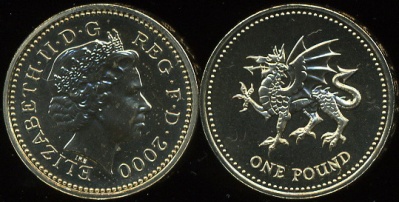 Великобритания. 1 фунт. 2000 (Proof)