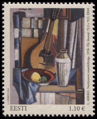 Эстония. 2012. Л.Микко "Натюрморт с Мандолиной" (Почтовая марка. MNH OG)