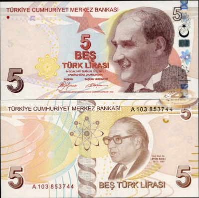 Турция. 5 лир (Unc) 2009