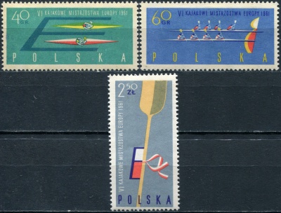 Польша. 1961. 6-й Чемпионат Европы по каноэ (Серия. MNH OG)