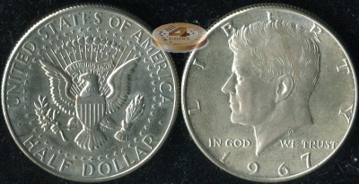 США. 1/2 доллара. 1967 (Unc. Серебро)